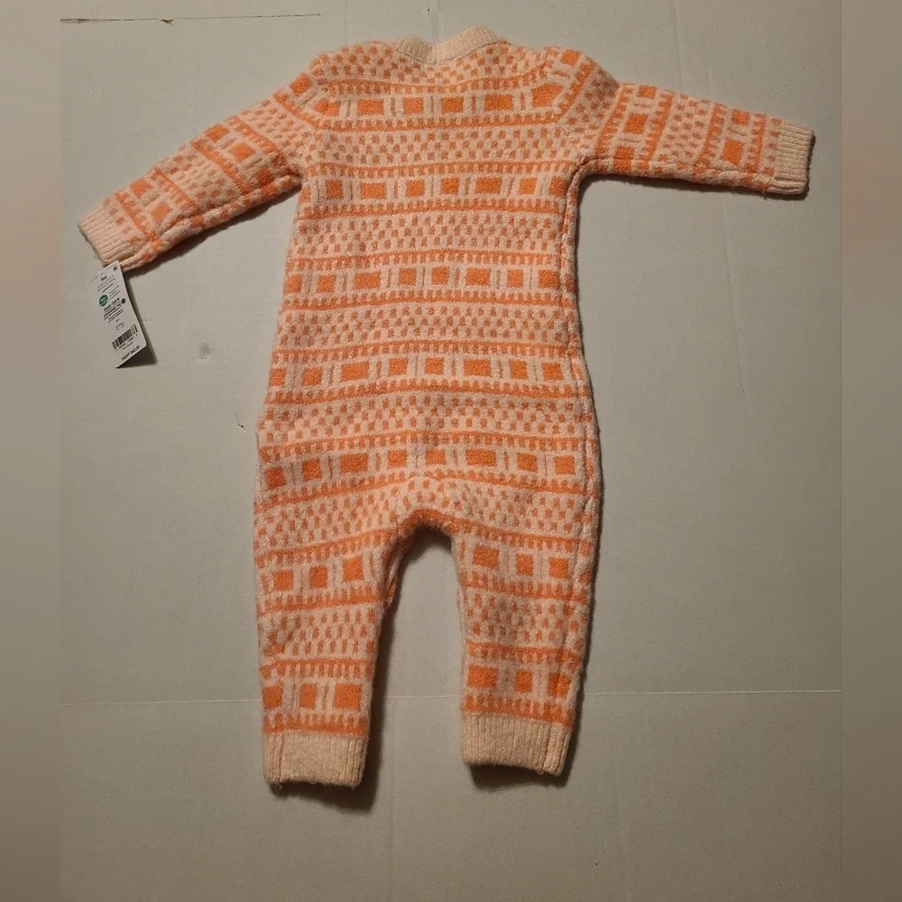 Carter's Peach Geometric Kids One Piece 9 Months NWT Button Closure